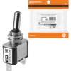 Выключатель-тумблер ASW-07D 1P 12В AC/DC 25А (3c) ON-OFF с фиксацией с синей LED подсветкой TDM