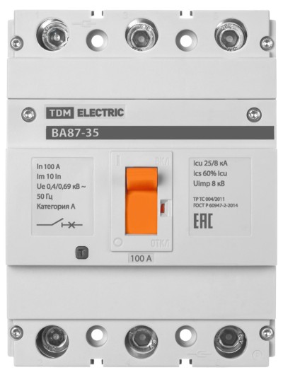 Выключатель ВА 3Р 100А 25кА TDM — изображение 3