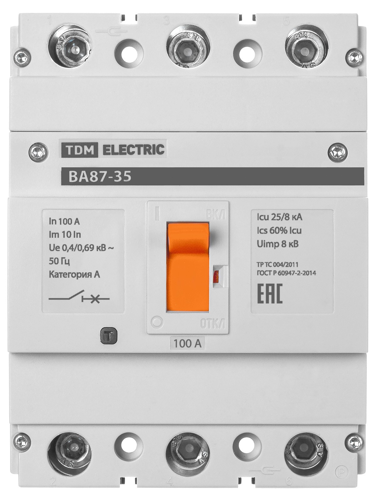 Выключатель ВА 3Р 100А 25кА TDM — изображение 3
