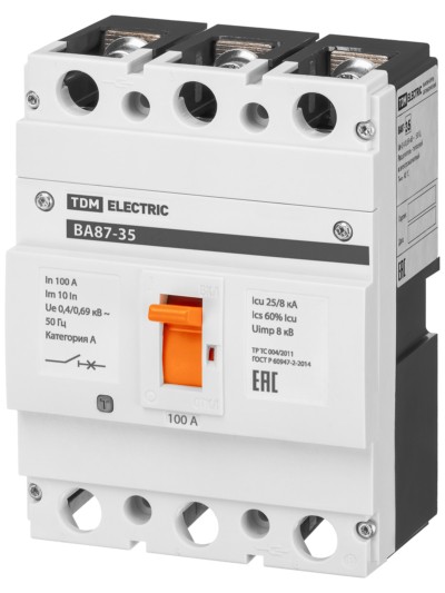 Выключатель ВА 3Р 100А 25кА TDM — изображение 2