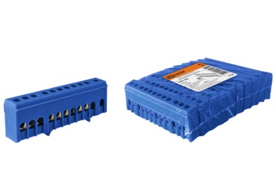 Шина “N” нулевая в синем изоляторе на DIN-рейку 6×9мм 12 групп TDM