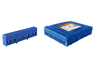 Шина “N” нулевая в синем изоляторе на DIN-рейку 6×9мм 15 групп TDM