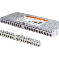 Шина “N” нулевая 6х9мм 22/1 (22 группы/крепеж по центру) никелированная TDM