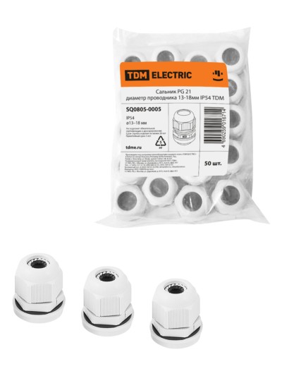 Кабельный ввод PG21 д.п.13-18мм IP54 TDM