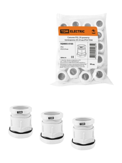 Кабельный ввод PGL29 д.п.20-24мм IP54 TDM