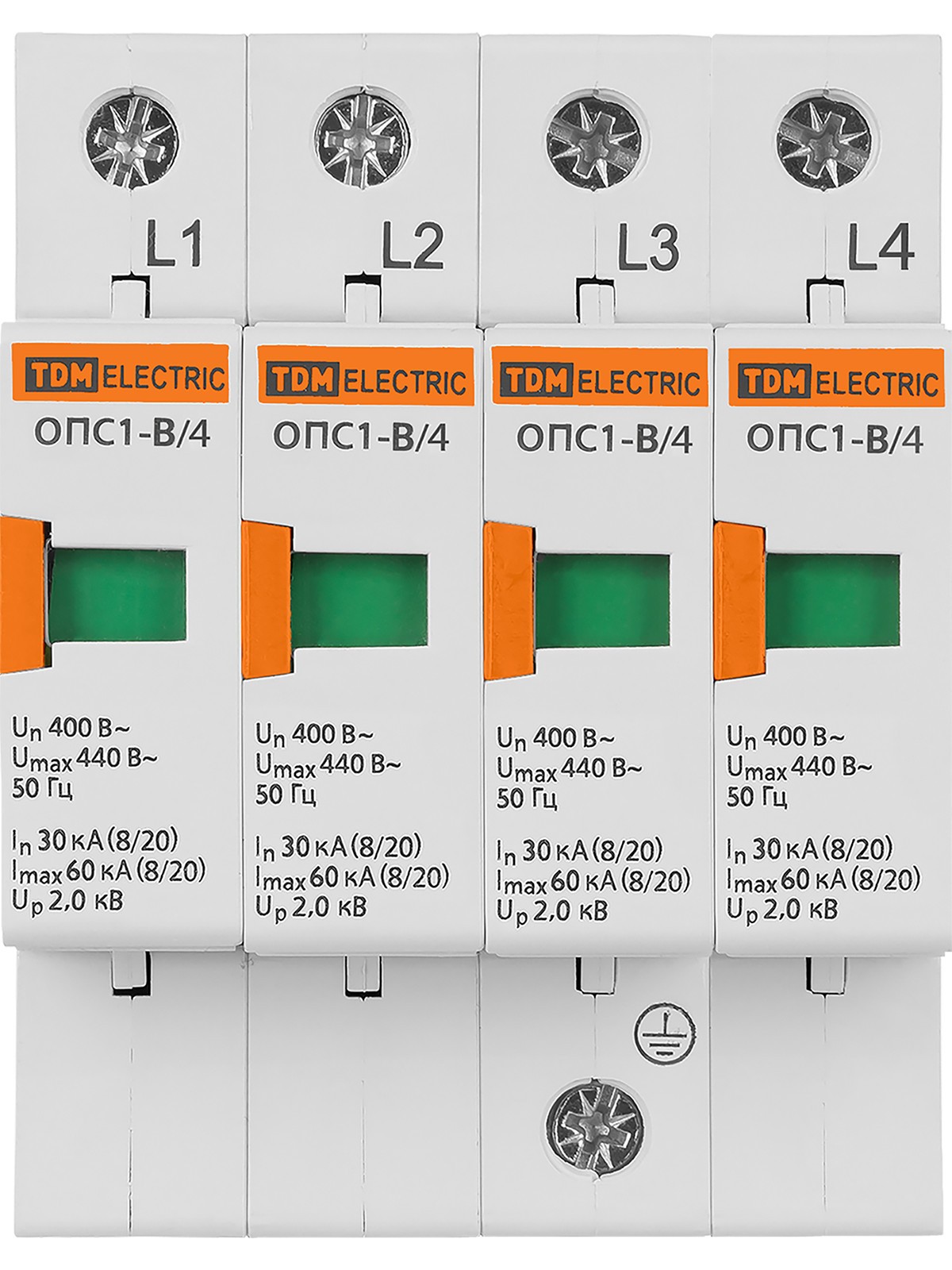 Разрядник ОПС1-B 4Р In=30kA Un=400B Im=60kA TDM — изображение 3