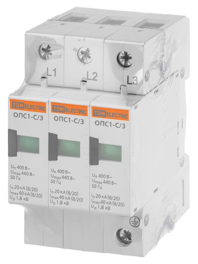 Разрядник ОПС1-C 3Р In=20kA Un=400B Im=40kA TDM — изображение 7