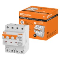 Выключатель АВДТ селективного типа 63S 4P(3P+N) C40 100мА 6кА тип АС TDM