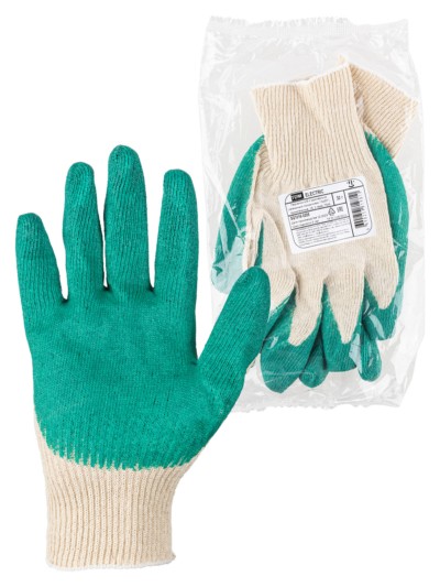 Перчатки х/б с одинарным латексным покрытием “ЛАЙТ”, трикотажные, 13, 1 пара, TDM