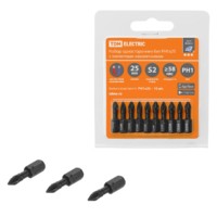 Набор бит PH1x25, односторонних, сталь S2, Е 1/4″, намагниченные, торсионные, 10 шт., «Алмаз» TDM