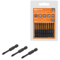 Набор бит PH1x50, односторонних, сталь S2, Е 1/4″, намагниченные, торсионные, 10 шт., «Алмаз» TDM