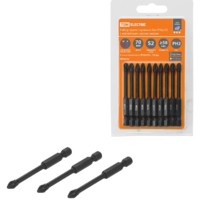 Набор бит PH2x70, односторонних, сталь S2, Е 1/4″, намагниченные, торсионные, 10 шт., «Алмаз» TDM