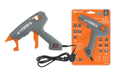 Клеевой пистолет КП-40-1, 7 мм, подставка, выключатель, шнур 1,3 м, 40 Вт, Т=220 С “Гранит” TDM