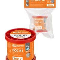 Припой ПОС 61, проволока, ГОСТ 21931-76, Ø1 мм, 200 г, катушка, инд. упак., “Алмаз” TDM