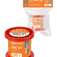 Припой ПОС 61, проволока, ГОСТ 21931-76, Ø2 мм, 100 г, катушка,, инд. упак., “Алмаз” TDM