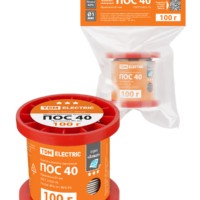 Припой ПОС 40, проволока, ГОСТ 21931-76, Ø1 мм, 100 г, катушка, инд. упак., “Алмаз” TDM