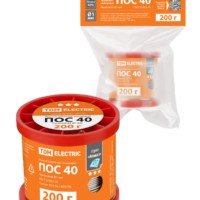 Припой ПОС 40, проволока, ГОСТ 21931-76, Ø1 мм, 200 г, катушка, инд. упак., “Алмаз” TDM