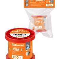 Припой ПОМ-3, проволока, ГОСТ 21931-76, Ø1 мм, 100 г, катушка, инд. упак., “Алмаз” TDM