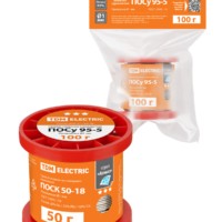 Припой ПОСу 95-5, проволока, ГОСТ 21931-76, Ø1 мм, 100 г, катушка, инд. упак., “Алмаз” TDM