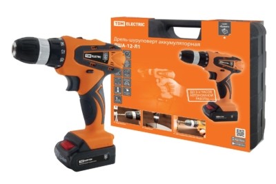 Дрель-шуруповерт акк. ДША-12-Л1 12 В, 1,3 А*ч Li-Ion, 22 Нм, 0-1350 об/мин, кейс, “Гранит” TDM