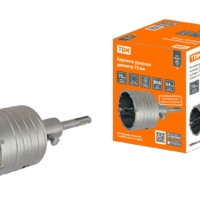 Коронка ударная по кирпичу и бетону, победит, SDS-Plus, d 75 мм, М22, в сборе, “Гранит” TDM