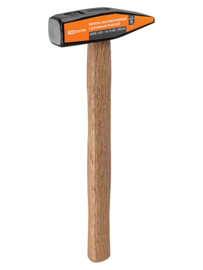 Молоток слесарный, 600 гр, кованый, с деревянной рукояткой "Гранит" TDM — изображение 2