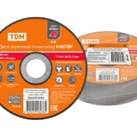 Диск отрезной по металлу, 115х1,2х22,2, тип 41, A46TBF, серия “Рубин”, TDM