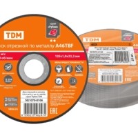 Диск отрезной по металлу, 125х1,0х22,2, тип 41, A46TBF, серия “Рубин”, TDM