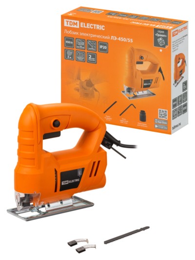 Лобзик электрический ЛЭ-450/55, мощ. 450 Вт, пропил 55 мм, 3000 ход/мин, шнур 3 м, “Гранит” ТDM