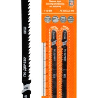 Пилки для электролобзика по дереву, HCS, 75х2,5 мм, чистый рез, T101BR, 2 шт, “Рубин”, TDM