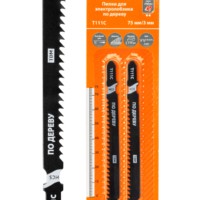 Пилки для электролобзика по дереву, HCS, 75х3 мм, быстрый рез, T111C, 2 шт, “Рубин”, TDM