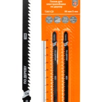 Пилки для электролобзика по дереву, HCS, 90х3 мм, быстрый рез, T301CD, 2 шт, “Рубин”, TDM