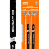 Пилки для электролобзика по металлу, HSS, 50х1,2 мм, прямой рез, T118A, 2 шт, “Рубин”, TDM