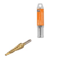 Сверло по металлу ступенчатое, 4-12 мм, 9 ступеней, нитрид., HSS, цилиндр. хв., “Рубин” TDM