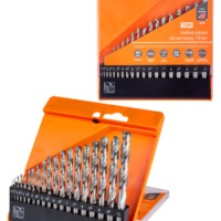 Набор сверл по металлу, 19 шт. (1-10) мм, шаг 0,5 мм, полир., HSS, ц. хв., пласт. уп., “Рубин” TDM