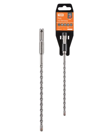 Бур по бетону, 6×210×150 мм, SDS-Plus, 4 резца, пластиковый держатель, 1 шт, “Рубин” TDM