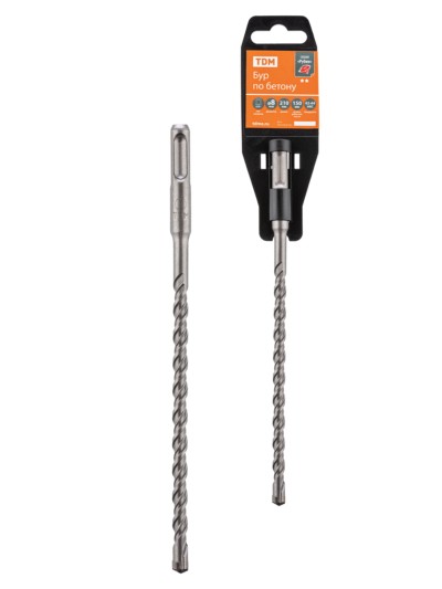 Бур по бетону, 8×210×150 мм, SDS-Plus, 4 резца, пластиковый держатель, 1 шт, “Рубин” TDM