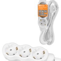 Удлинитель сетевой Люкс УЛ03 3-м 3м с/з с з/ш ПВС 3х1мм2 16А/250В бело-серый TDM