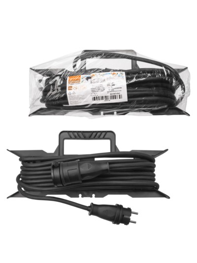 Удлинитель-шнур силовой на рамке, каучук, КГ, IP44, штепс. гнездо с/з, 3500 Вт, 10 м Народный