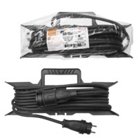 Удлинитель-шнур силовой на рамке, каучук, КГ, IP44, штепс. гнездо с/з, 3500 Вт, 20 м Народный