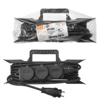 Удлинитель-шнур силовой на рамке, каучук, КГ, IP44, 3 гнезда с/з, 3500 Вт, 20 м Народный