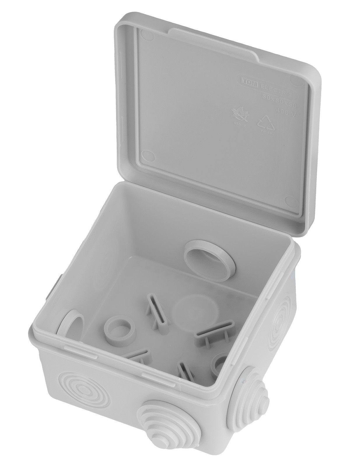 Коробка КМЭР ОП 80х80х50мм крышка IP54 7вх. TDM SQ1401-0112 — изображение 6