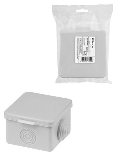 Коробка КМЭР ОП 65х65х50мм крышка IP54 4вх. TDM SQ1401-0511