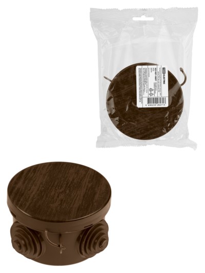 Коробка КМЭР ОП d65х40мм крышка “ЭКО” венге IP54 4вх. TDM SQ1401-0601