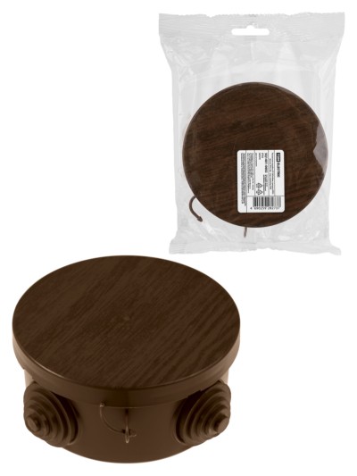 Коробка КМЭР ОП d85х40мм крышка “ЭКО” венге IP54 4вх. TDM SQ1401-0602