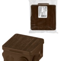 Коробка КМЭР ОП 80х80х50мм крышка “ЭКО” венге IP54 7вх. TDM SQ1401-0612