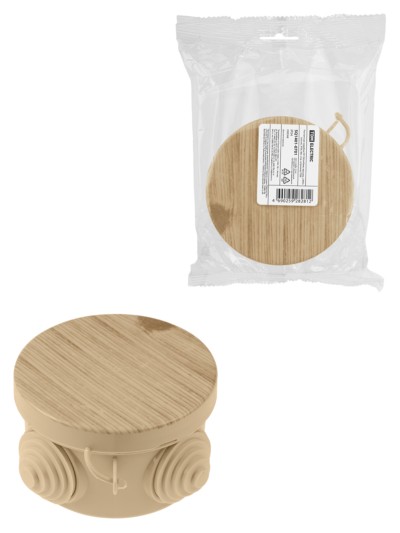 Коробка КМЭР ОП d65х40мм крышка “ЭКО” сосна IP54 4вх. TDM SQ1401-0701