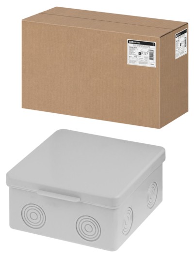Коробка КМЭР ОП 100х100х55мм крышка IP54 8вх. без гермовводов TDM SQ1401-0813