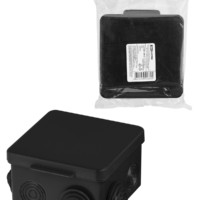 Коробка КМЭР ОП 80х80х50мм крышка IP54 7вх. черная TDM SQ1401-0912