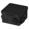 Коробка КМЭР ОП 80х80х50мм крышка IP54 7вх. черная TDM SQ1401-0912